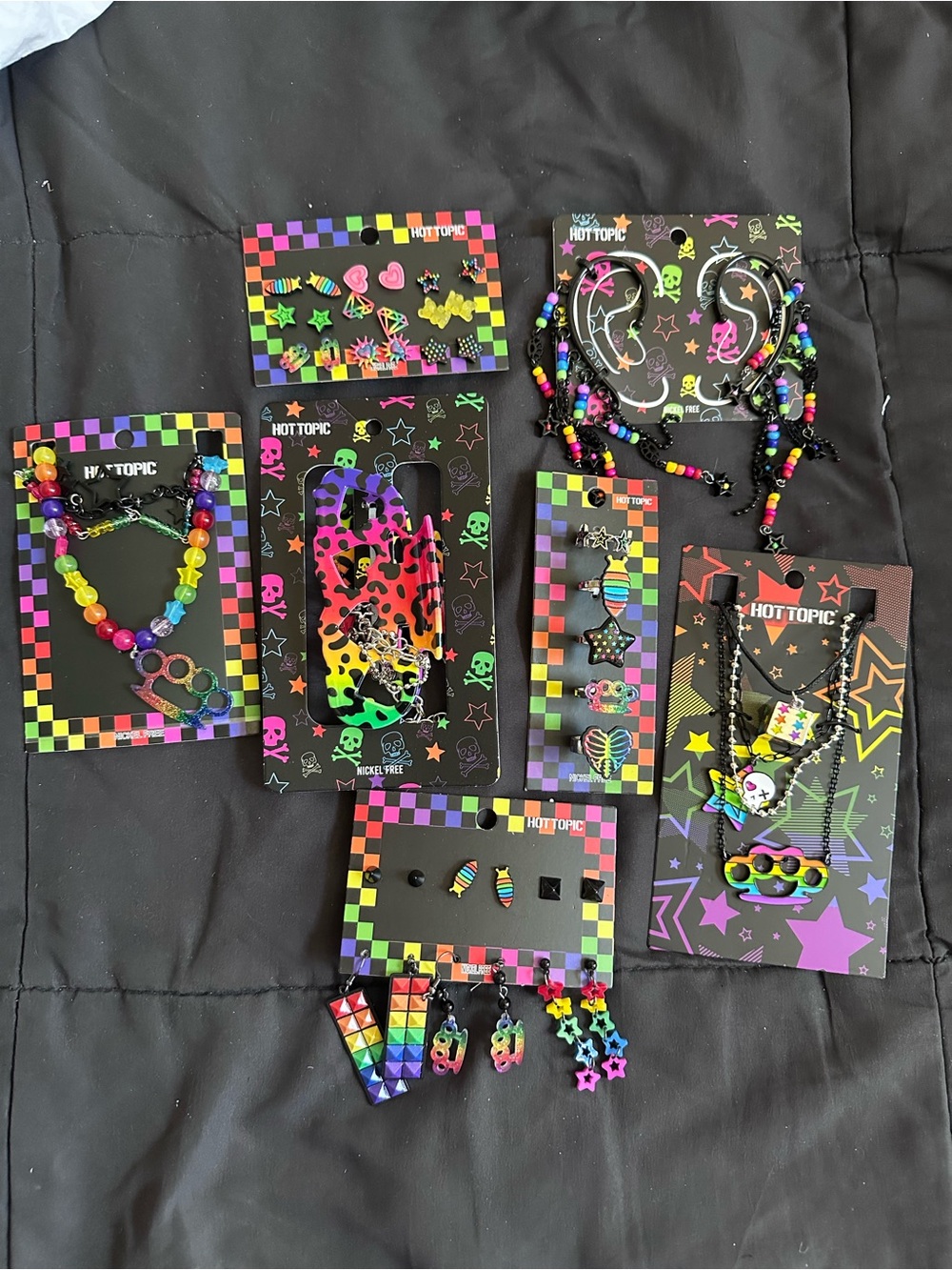 Hot Topic womens Rainbow Beaded Jewelry Set - Multicolor